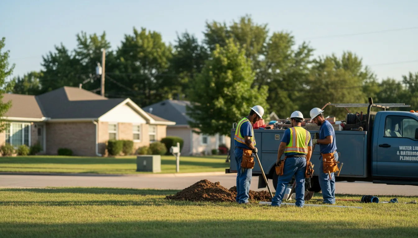 Residential water line and bathroom plumbing service in Hastings, NE